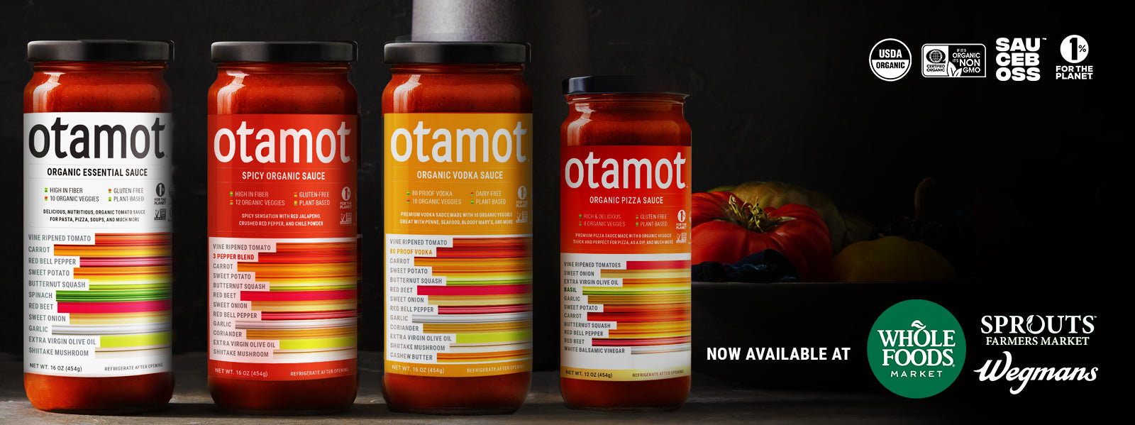 Organic Mixed Sauce 4-Pack with Pizza Sauce - Otamot Foods
